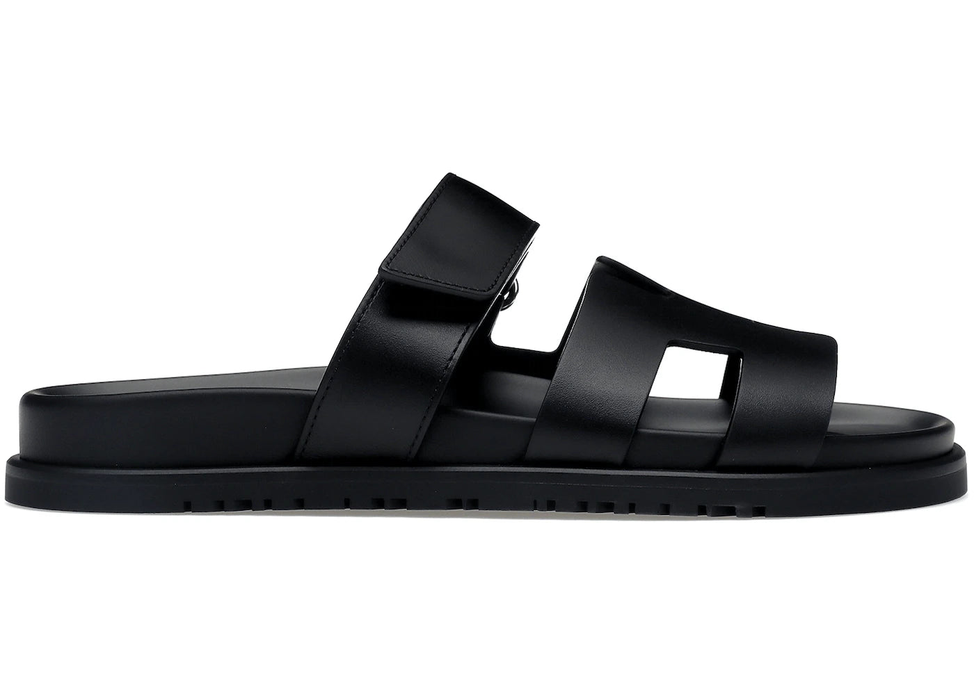 Hermes Chypre Sandal Noir Calfskin Leather