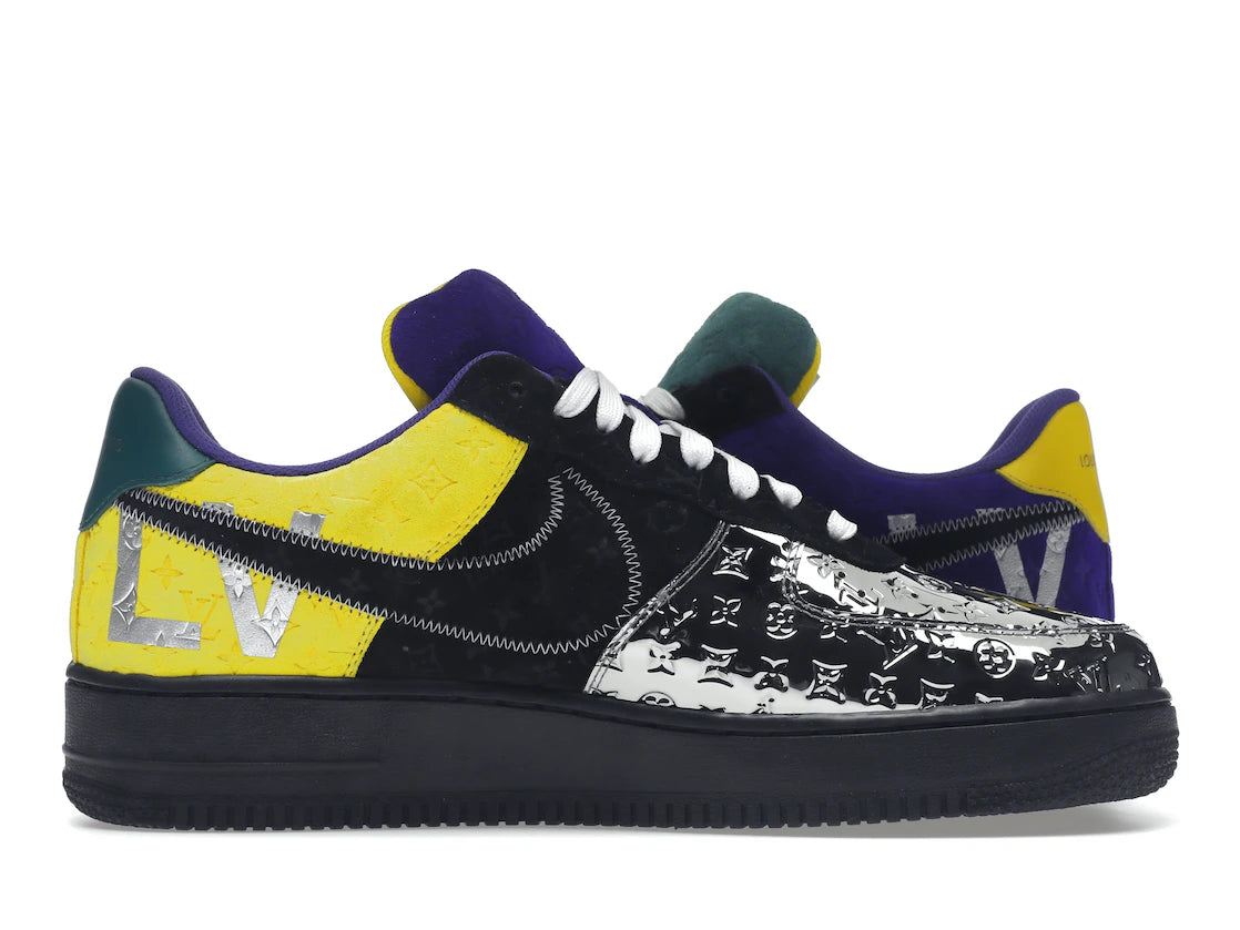 Louis Vuitton Nike Air Force 1 Low By Virgil Abloh Black Metallic Silver