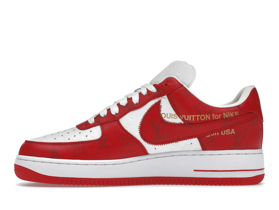 Louis Vuitton Nike Air Force 1 Low By Virgil Abloh White Red