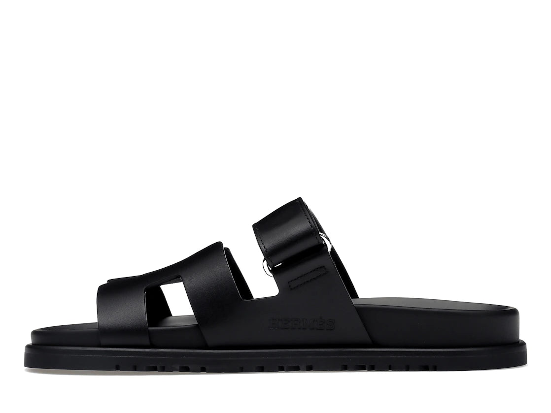 Hermes Chypre Sandal Noir Calfskin Leather